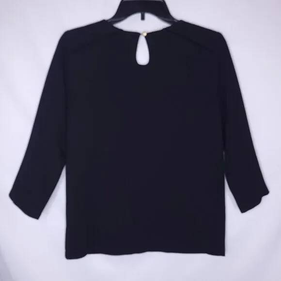 Madewell Sezane Top XS Black Button Shoulder - Picture 5 of 11